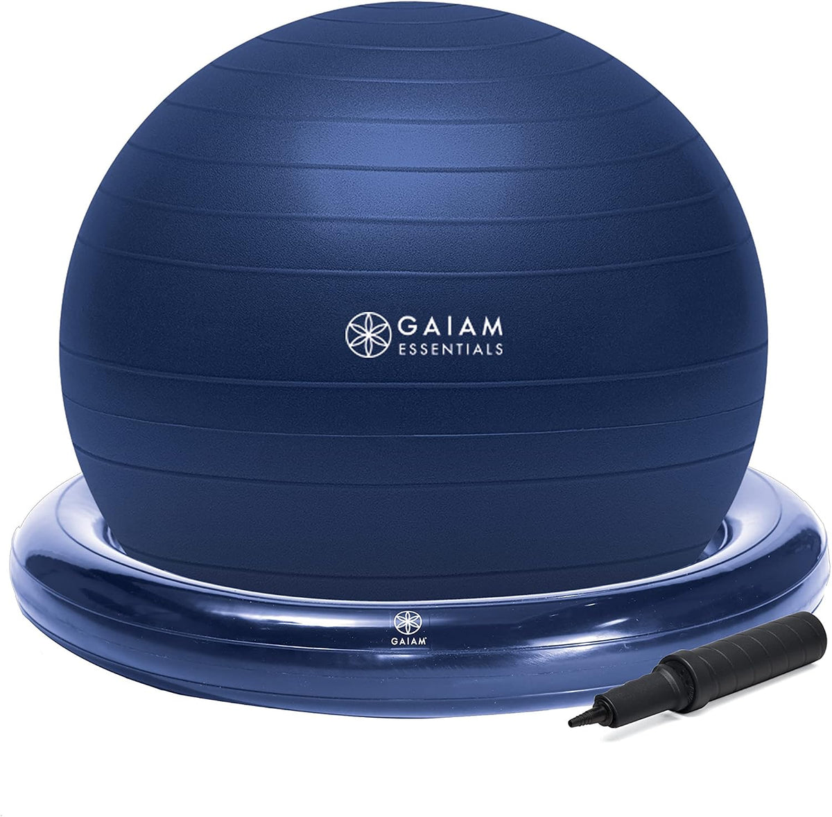 Essentials Balance Ball & Base Kit, Yoga Ball Chair, Exercise Ball with Inflatable Ring Base for Home or Office Desk, Includes Air Pump