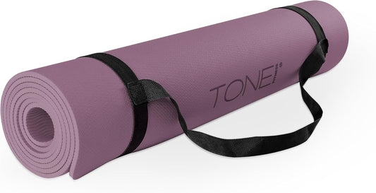 1/4" Yoga Mat, Non-Slip Exercise & Pilates Mat with Strap
