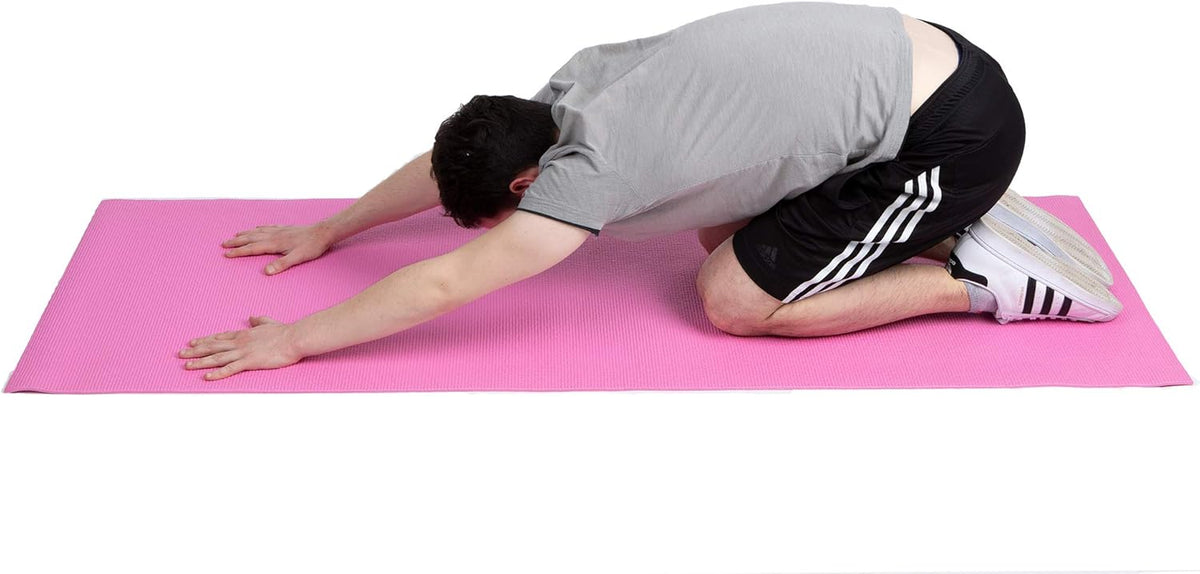 All Purpose Extra Thick Yoga Mat Fitness & Exercise Mats with Carrying Strap, High Density Anti-Tear, Red