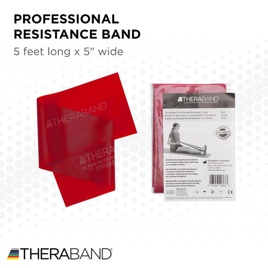 Professional Resistance Band, Red Level 2 Medium, 5 ft Exercise