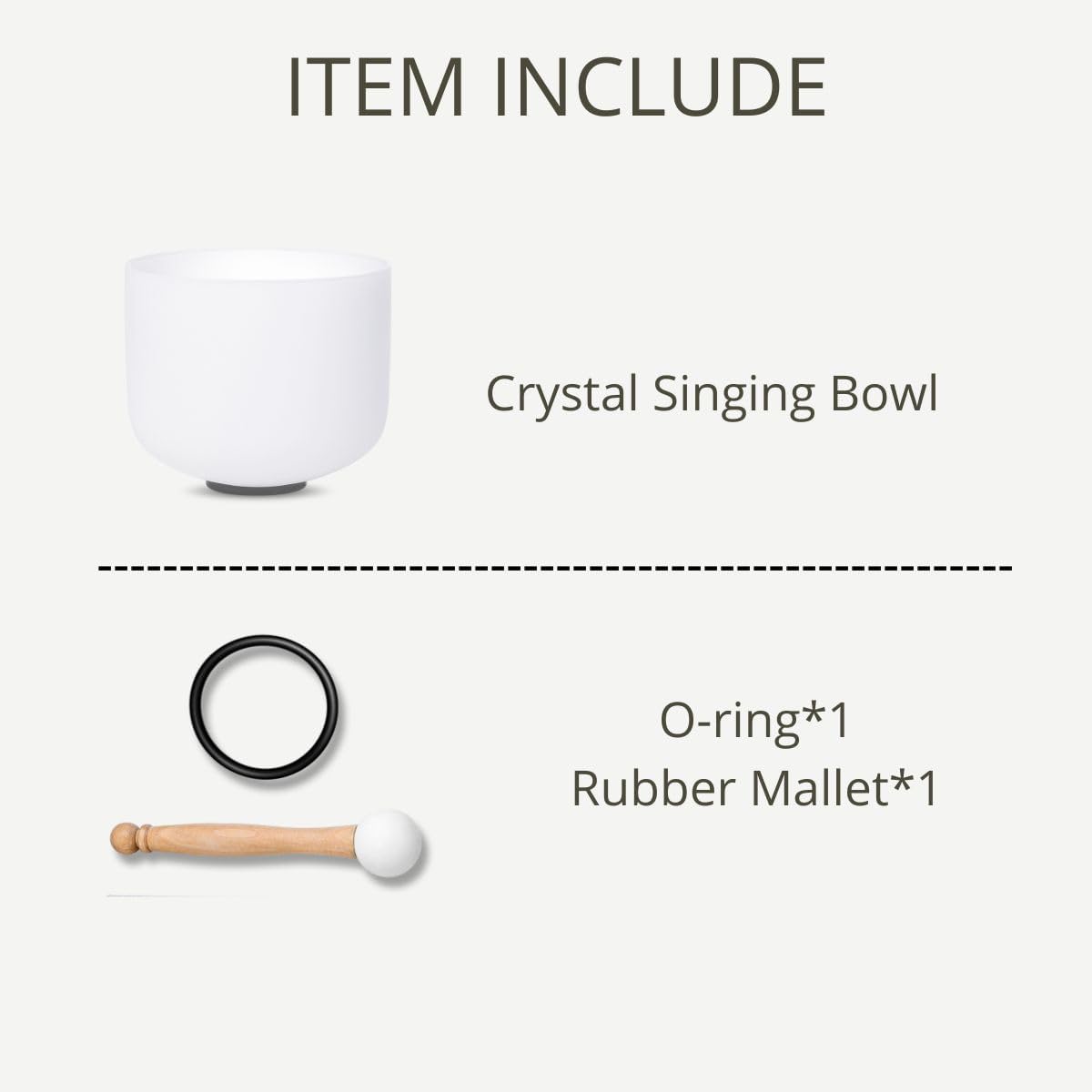Crystal Singing Bowl 8 Inch White C Note 432Hz