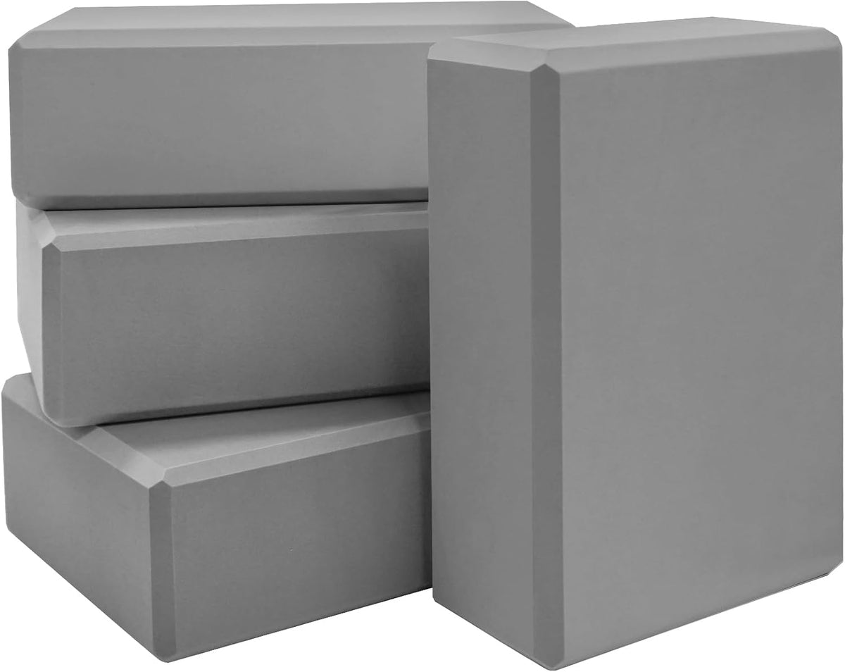 2 Pack Yoga Blocks, 3"x6"x9" Beveled Edges Non-Slip, Yoga Bricks