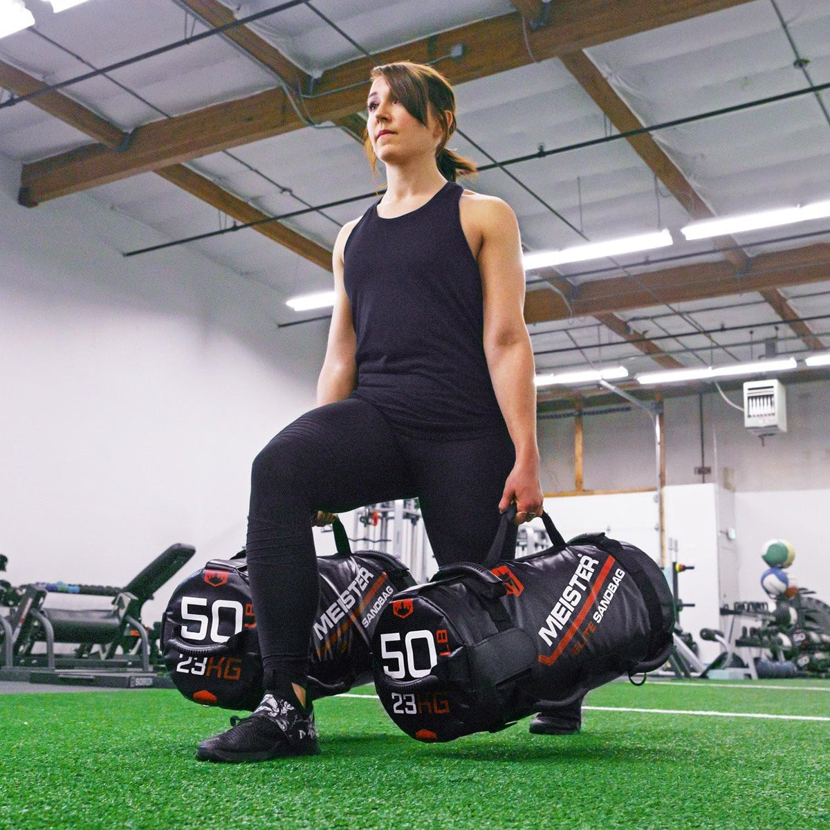 50lb Elite Fitness Sandbag Package w/ 3 Removable Kettlebells - BK
