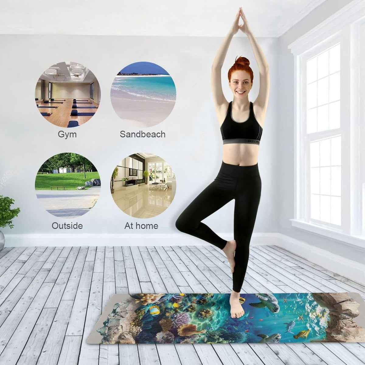 3d Wall Art Underwater Tropical Fish yoga mats in bulk for fitness printed natural rubber non slip with bags tapete para ejercicio 71x26 inches 1MM