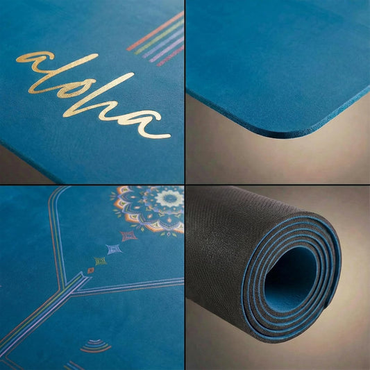 Bliss Premium Yoga Mat - 72" x 27" x 4.5mm Natural Rubber - Non-Slip with Alignment Lines - Sweat-Resistant, Thick Cushioned, Carrying Strap Included - for Yoga, Pilates, Hot Yoga & Fitness