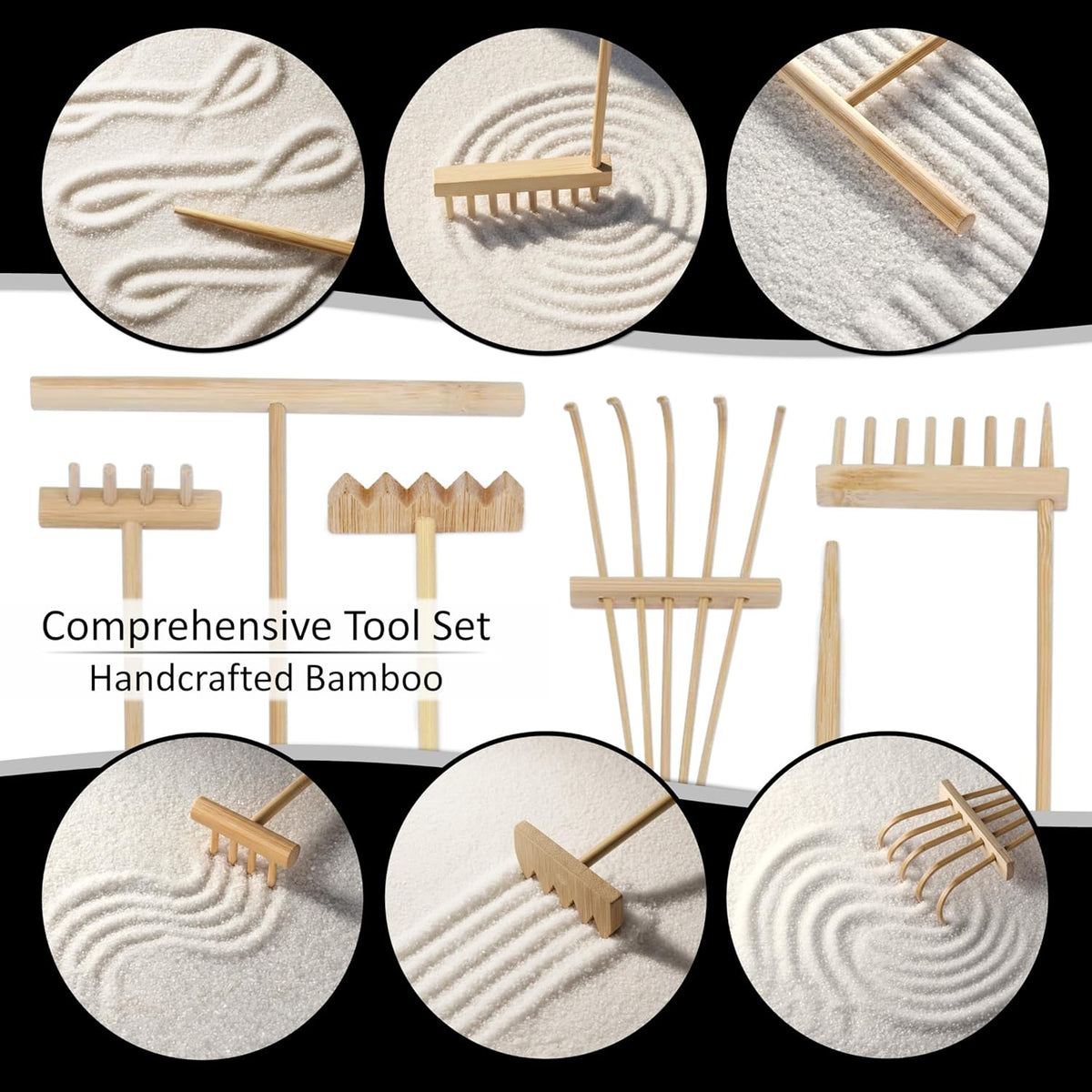 Zen Garden Kit for Desk, Mini Zen Garden 11x8in Decor