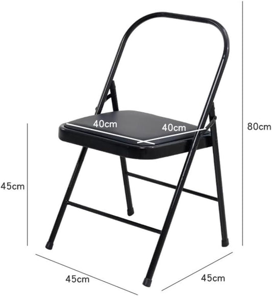 Folding Yoga Auxiliary Chair, Iyengar Beginner Yoga Chair, Foldable Balance Handstand Training Tool for Back Pain Relieving(Orange)