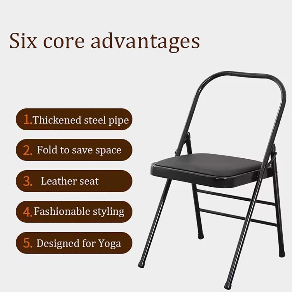 Pilates Yoga Chair,Yoga Auxiliary Chair Backless Yoga Chair Iyengar Auxiliary Chair with Non-Slip Feet Covers Stable,Black