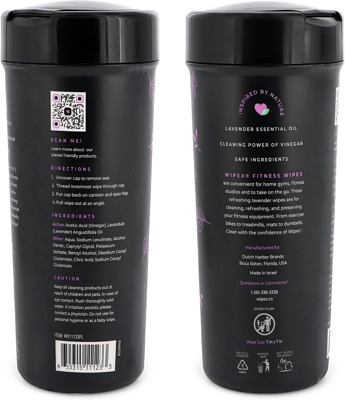 Yoga Mat Cleaner & Fitness Wipes - Natural Lavender & Vinegar Gym Equipment Cleaner - 75 Gym Wipes to Clean Yoga Mats, Spinning & Peloton Bikes, Weight Machines & Surfaces