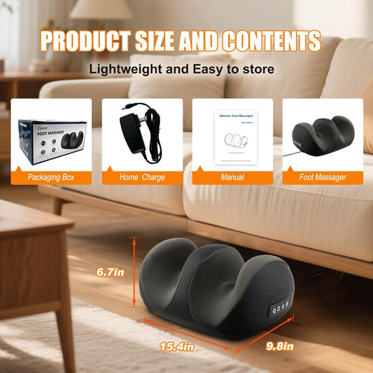 Shiatsu Foot Massager, Foot and Calf Massager with Heat, Black