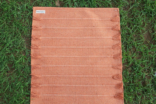 EcoComfort Cotton Yoga Mat - Hand-Woven, Extra-Thick for Ultimate Home Fitness - Durable & Stylish Yoga Rug (24”x72”x5mm)