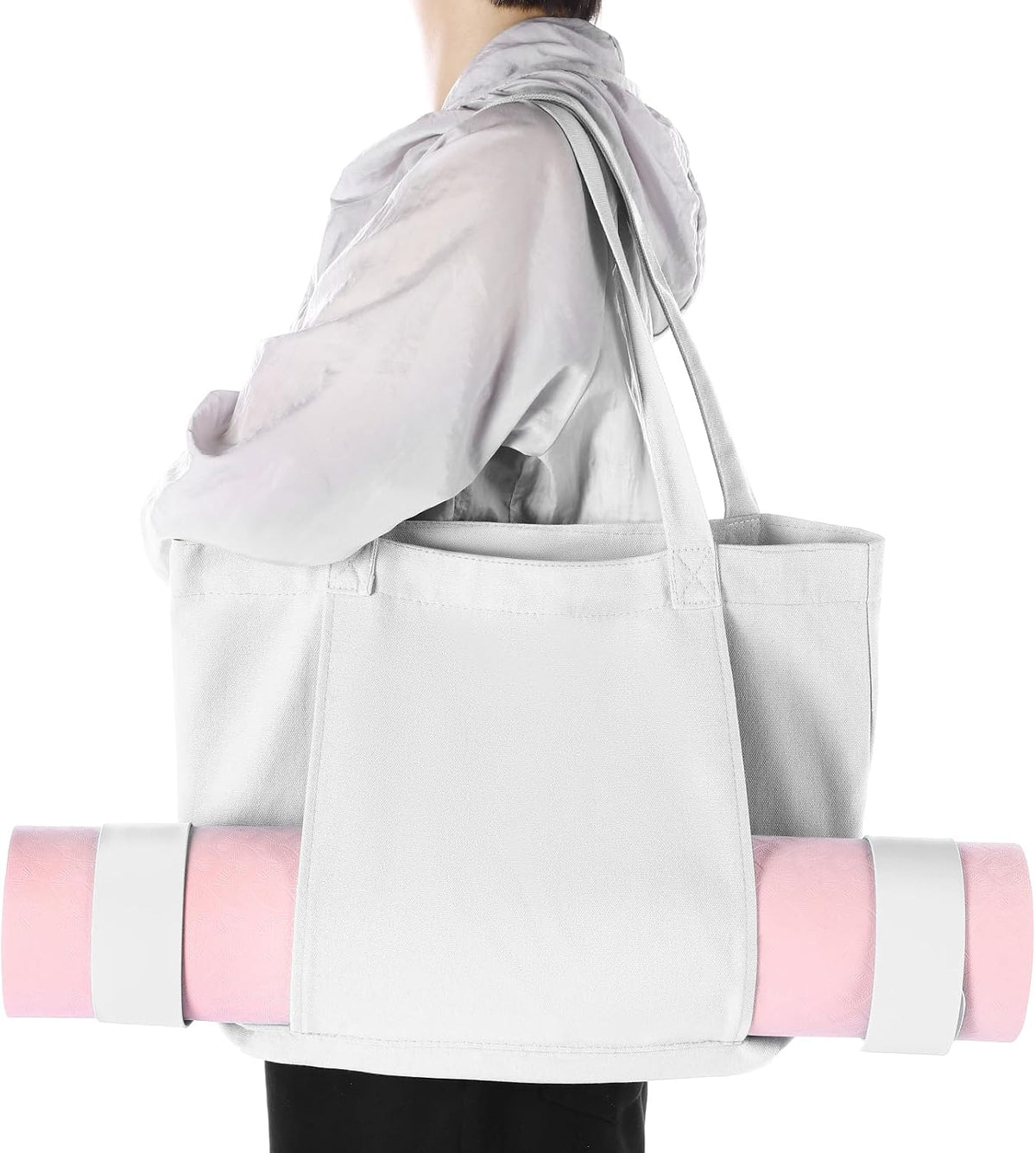 Yoga Mat Bag Set for Women Including Yoga Tote Bag (Without Mat) Booty Resistance Bands Non Slip Sports Socks Silicone Ties for Pilates Travel Workout Office Home Gym