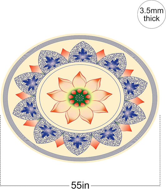 nuveti Large Meditation Mat Non Slip Round Yoga Mat Natural Rubber with Sueded Surface Exercise Mat Perfect for Meditating, Stretching, Yoga(140CM X 3.5MM Thick)