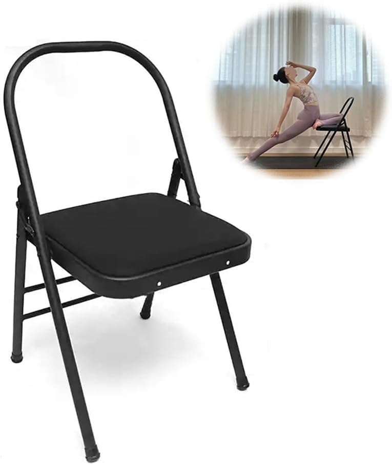 Foldable Yoga Auxiliary Chair, Pilates Yoga Chair, Backless Yoga Chair,Iyengar Auxiliary Chair for Yoga Studios, Offices, Home Practice(Purple)