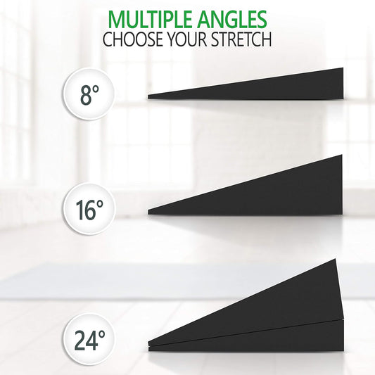 Adjustable 13" Foam Incline Slant Boards 4pc set - Professional Large Yoga Foam Wedge for Leg, Calf, Ankle, and Foot Stretching