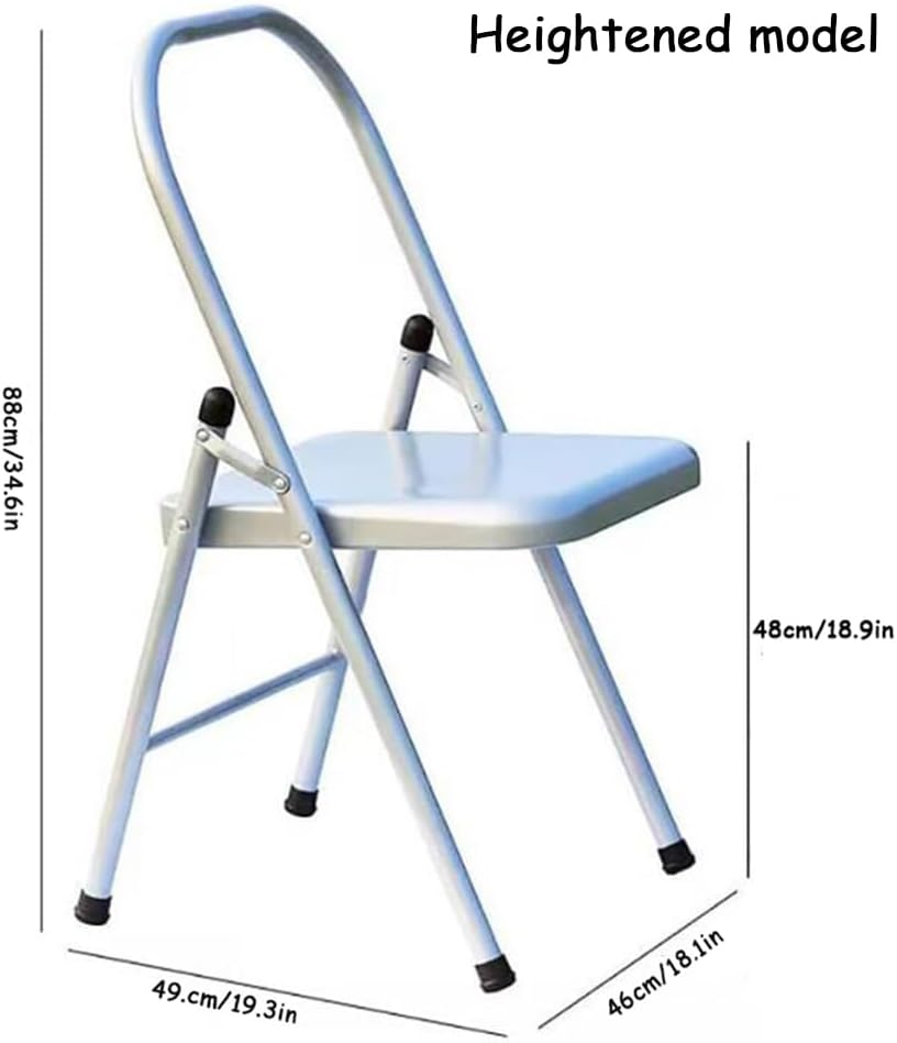 Iyengar Yoga Chair Backless Chair for Yoga Practice Metal Yoga Assist Chair Foldable Yoga Auxiliary Chair for Deepening Yoga Practice