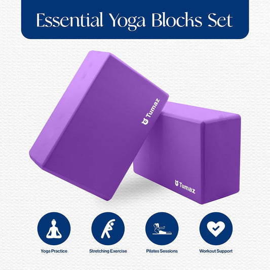 Non-Slip Yoga Blocks,High-Density EVA Foam 2 Pack for Yoga & Pilates