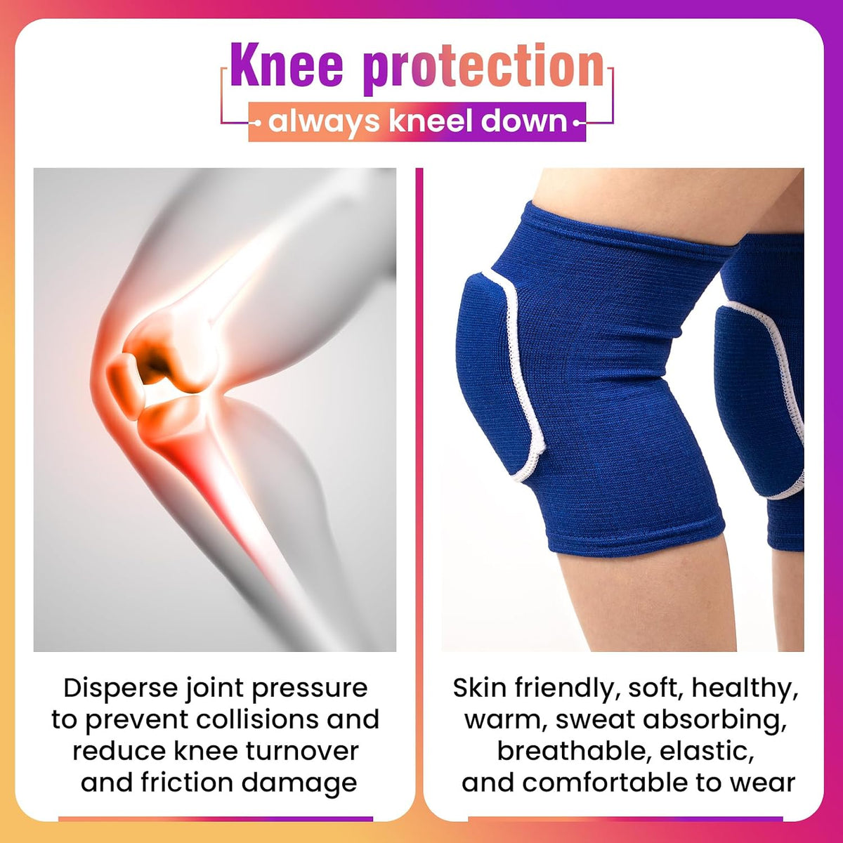 Volleyball Knee Pads,Knee Pads for Women,Men,Kids,Girls,Knee Brace for Basketball Volleyball Football Dance Yoga Tennis Running Cycling Workout Climbing (Black, Medium)