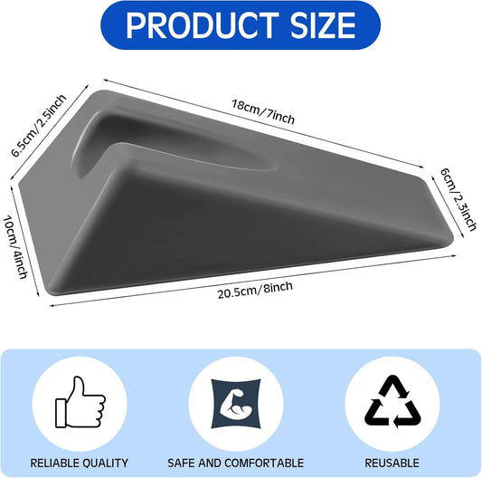 Mobilization Wedge 7.9 x 4.1 x 2 Inch Triangle Therapy Non Slip Silicone Wedge Pillow Sturdy Support for Relieve Spinal Pain Rehabilitation Tool(Gray)