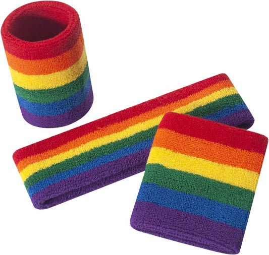 Sweatband Set Sports Headband Wristband Set Sweatbands Terry Cloth Wristband Wrist Sweatband Headbands Moisture Wicking Sweat Absorbing Head Band