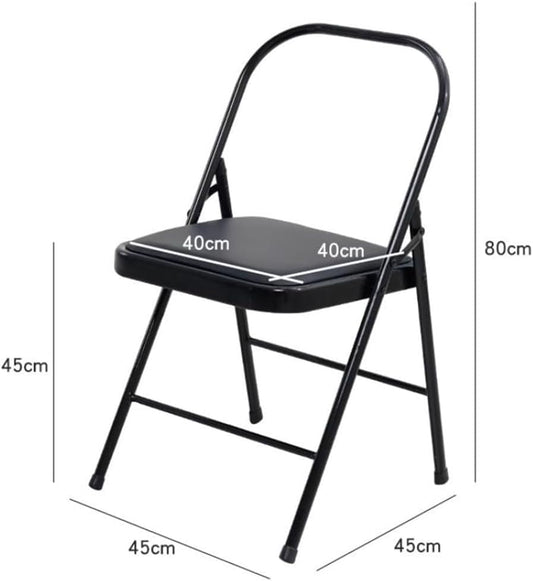 Foldable Yoga Chair with Backrest Adjustable Iyengar Support Stool Home Props Portable Training Seat for Enhanced