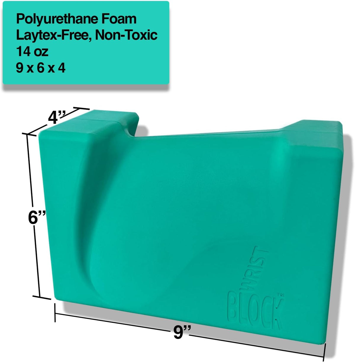 WRIST BLOCK™ The Ultimate Evolution in Premium Quality Yoga Blocks (Set of 2, Teal) - Designed to Eliminate Wrist Strain During Yoga, Pilates, Pushups and Other Exercises - Wrist Support - Meditation