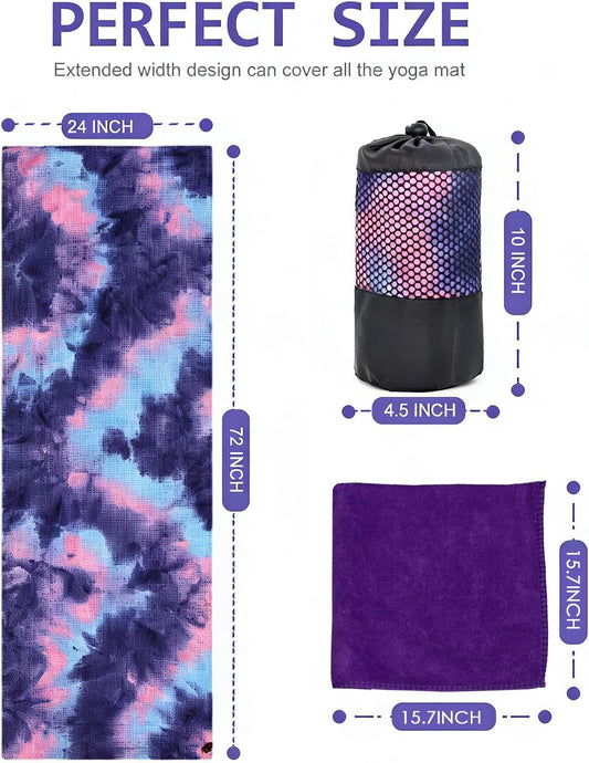 3 Pack Yoga Towel, Hot Yoga Mat Towel, Hot Yoga Towel with Grip Dots Sweat