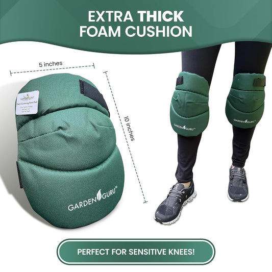Cushioned Gardening Knee Pads with Adjustable Straps - Soft Inner Liner, Ultra Comfort Padding, Garden Kneelers for Yard Work, Cleaning, Household Chores, Roofing, and More