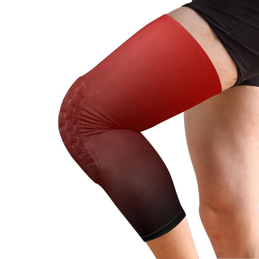 Dark Red Black Gradient Sports Knee Pads Youth Volleyball Basketball Knee Pads Long Leg Sleeves Braces Compression Wrestling Knee Pads for Boys Girls Football Dance Yoga