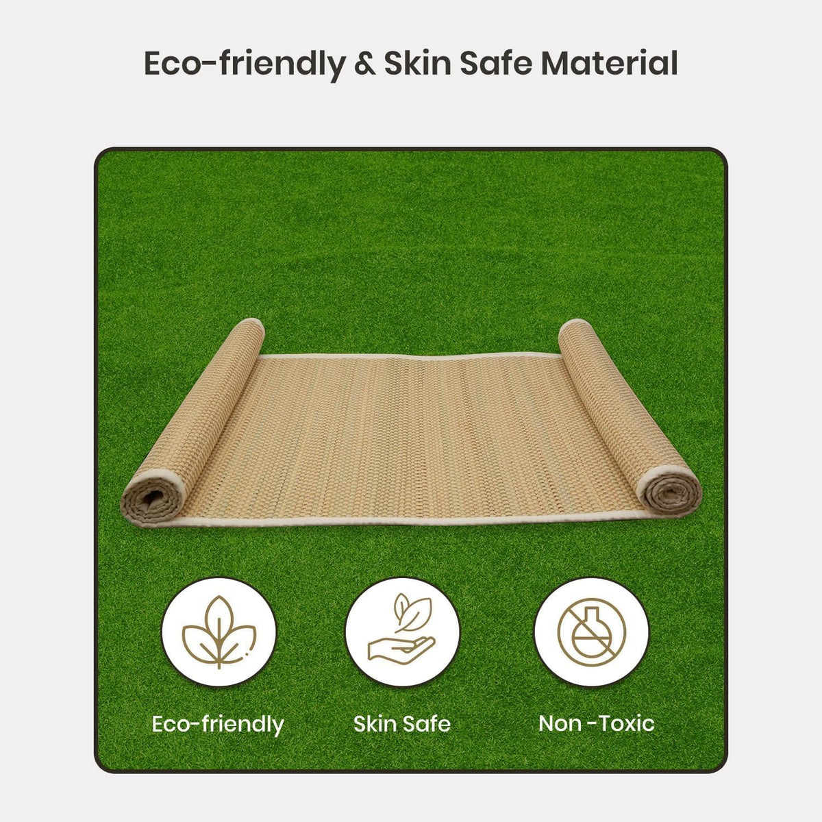 LFH Home Handmade Straw Yoga Mat For Exercise, Workout, Fitness - Perfect Heavy Quality Eco Friendly Natural Straw Reversible Yoga Mat for Men & Women - 72x24 Inch