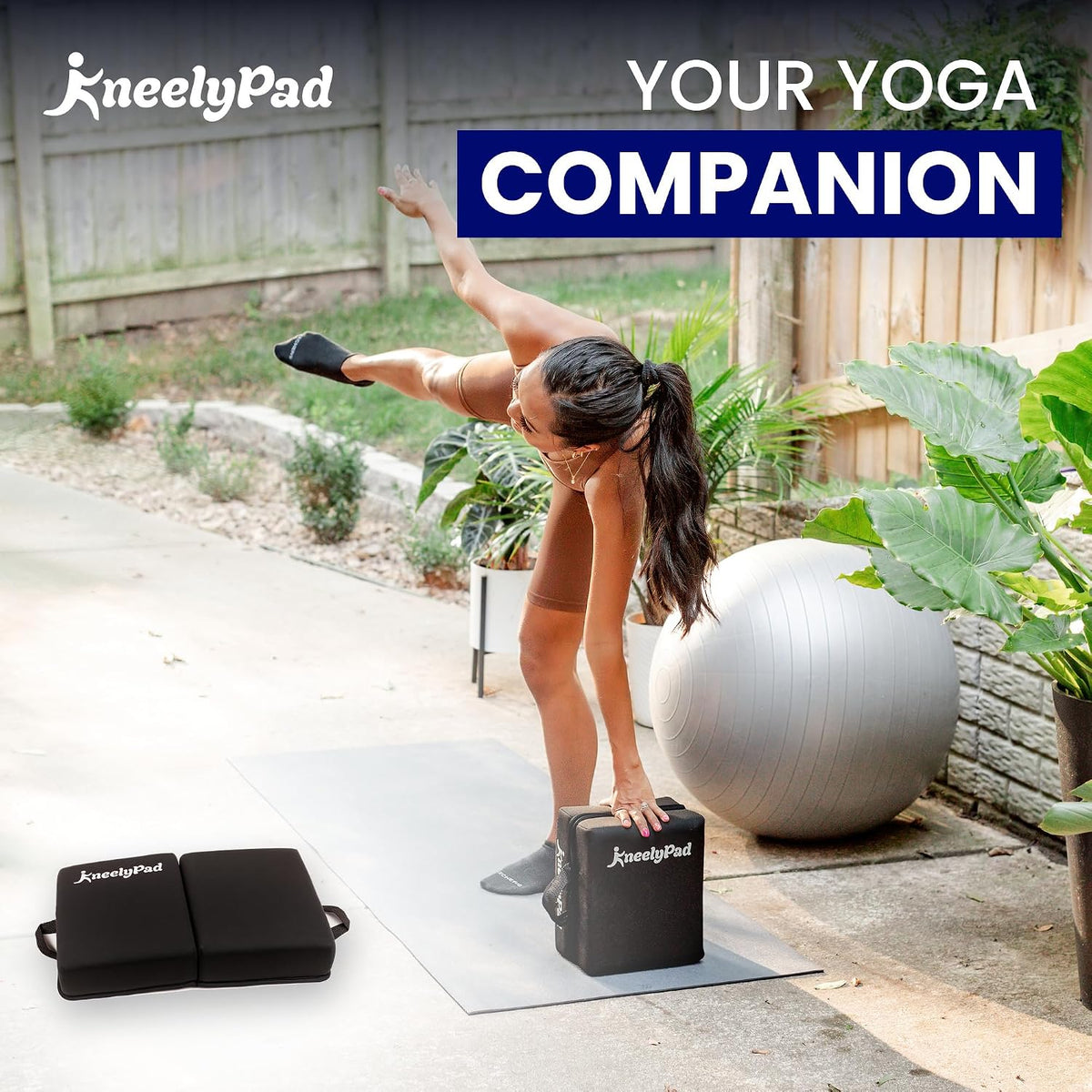 KneelyPad | Kneeling Pad for Gardening, Exercise, Cleaning, & Mechanic Work | Extra Thick Memory Foam Knee Cushion for Gardening & More with Washable Cover | Foldable Knee Pad with Handle