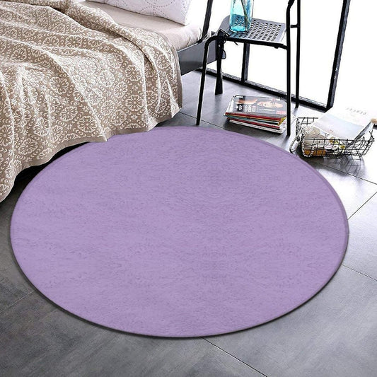 Women's Large Home Decor Mat, Soft Round Yoga Carpet, Non Slip Machine Washable Home Office Circle Rug Purple