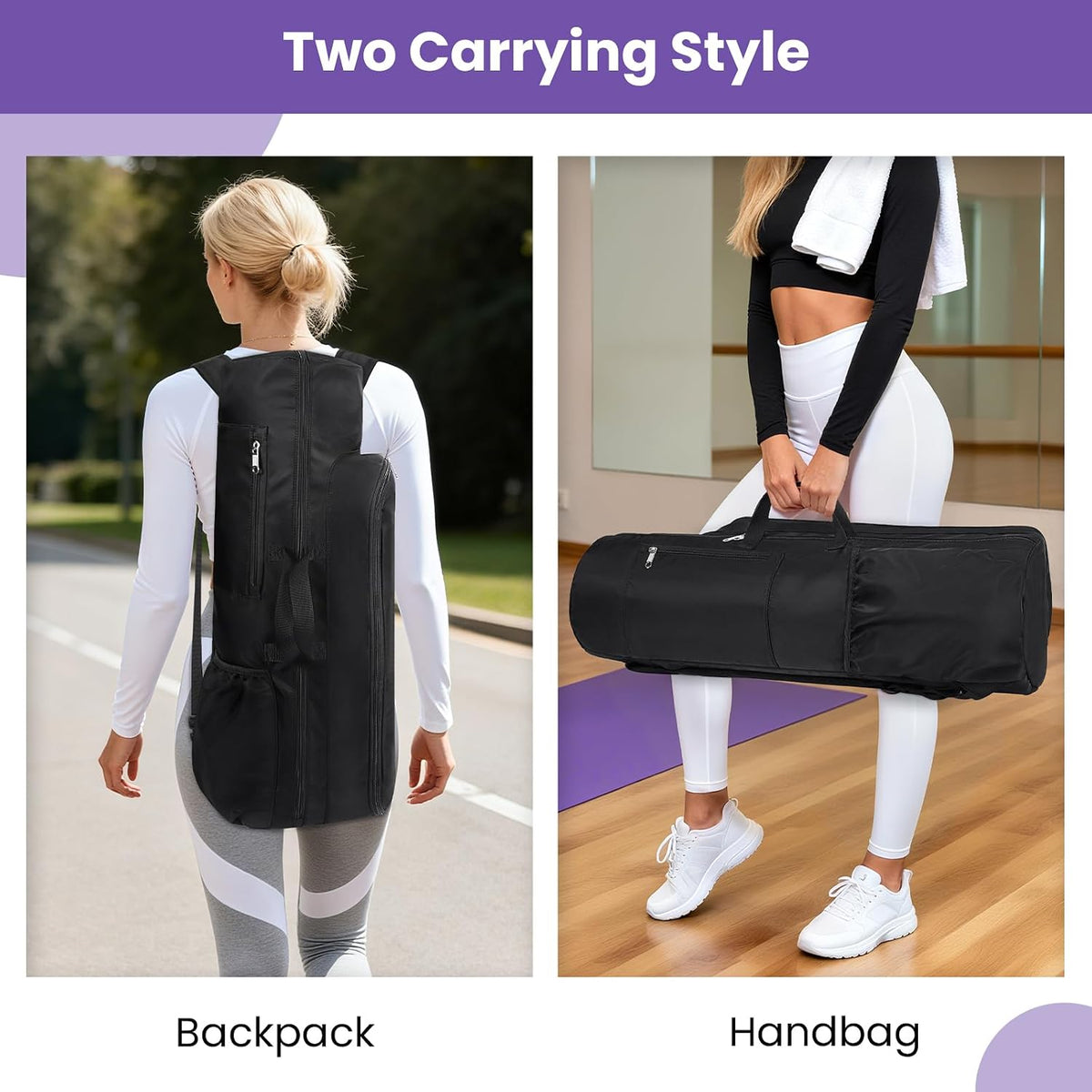 Yoga Mat Bag Carrier Large Capacity Yoga Backpack for Women