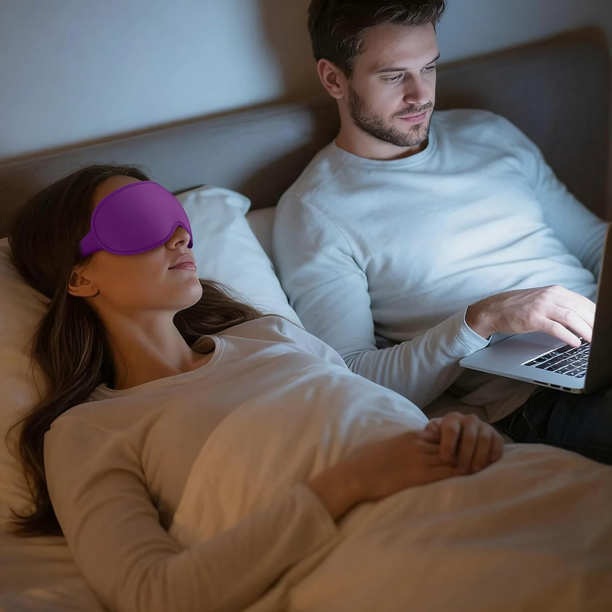 ® Sleep Mask for Men Women - 100% Blackout Eye Masks for Sleep - 3D Soft Sleeping Mask for Side Sleepers - Zero Pressure Lash Extensions Eye Cover Shade for Airplane Travel Essentials, Black
