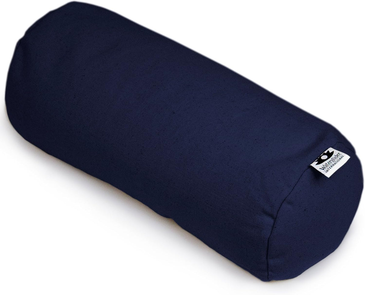 Buckwheat Neck Bolster, Husk Cervical Sleep Roll, Great for use as Body Pillow or in Your Yoga Practice (Black)