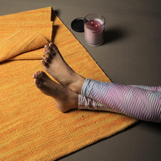 Organic Cotton Yoga Mat Extra Thich Mat for Fitness 72"L x 24"W Inches Highly Absorbent Reversible Yoga Rug Tie Dye Yoga Mat for Exercise Travel Mat for Indoor/Outdoor Use Handloomed Meditation Mat