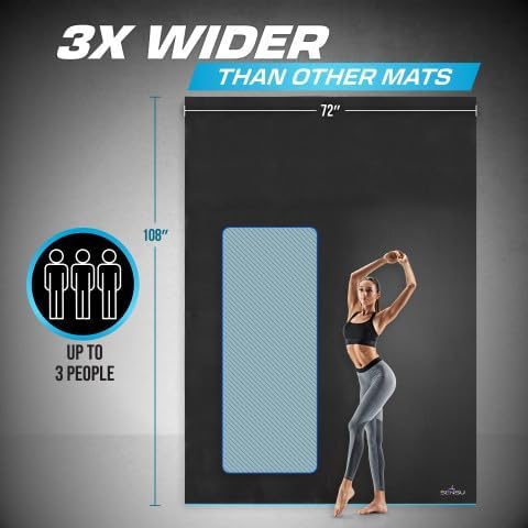 Large Yoga Mat for Men and Women – Extra Thick Non-Slip Yoga Mat with High Grip Surface for Hot Yoga, Pilates, Stretching, Meditation, and Floor Workouts – Durable Exercise Mat for Home or Studio (Multiple Sizes)