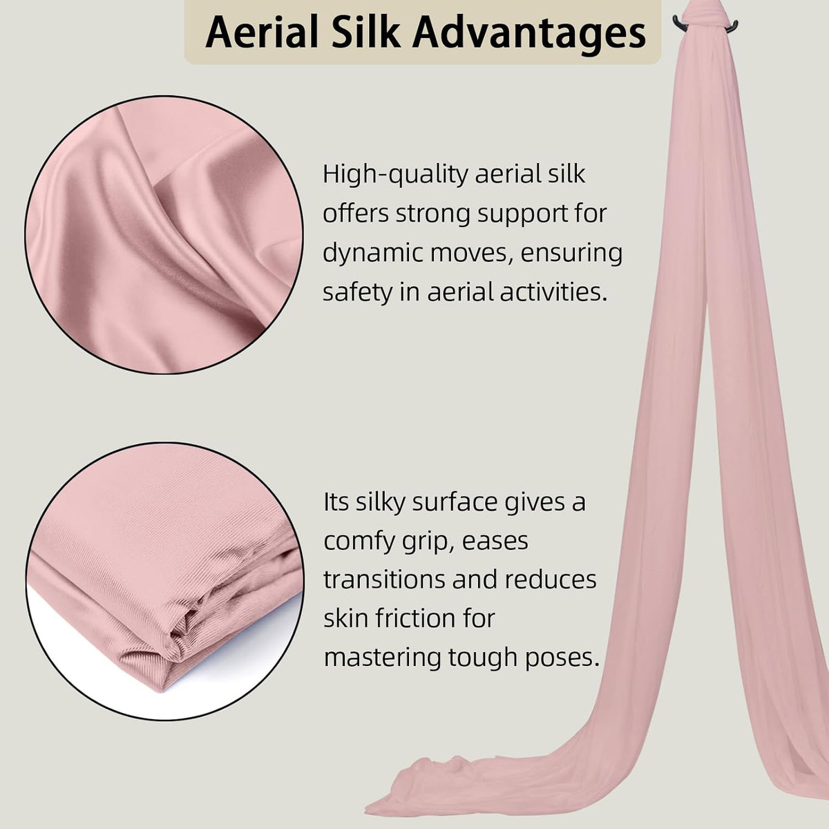 Aerial Silk (15/25 Yards), Premium Aerial Yoga Silks Fabric Perfect for Indoor/Outdoor Aerial Performances and Training (Only Fabric)