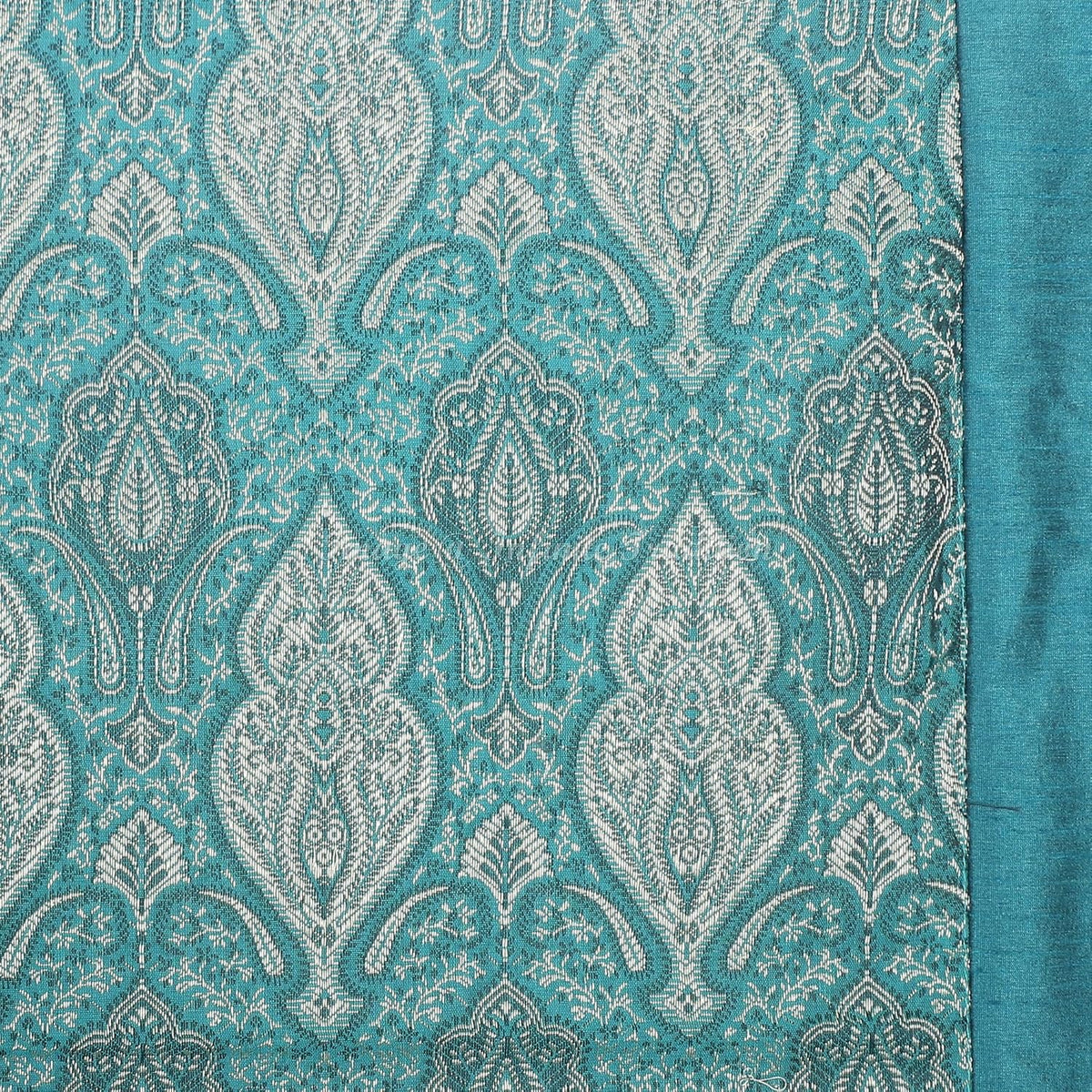 Indian Jacquard Brocade Poly Dupion Silk Bolster Tube Pillow Cover Cylindrical Dark Green Yoga Large Couch Round Cushion Cover Home Decor Damask Throw Cushion Cover 30x15 inch (76x38cm) - 1 Pc.