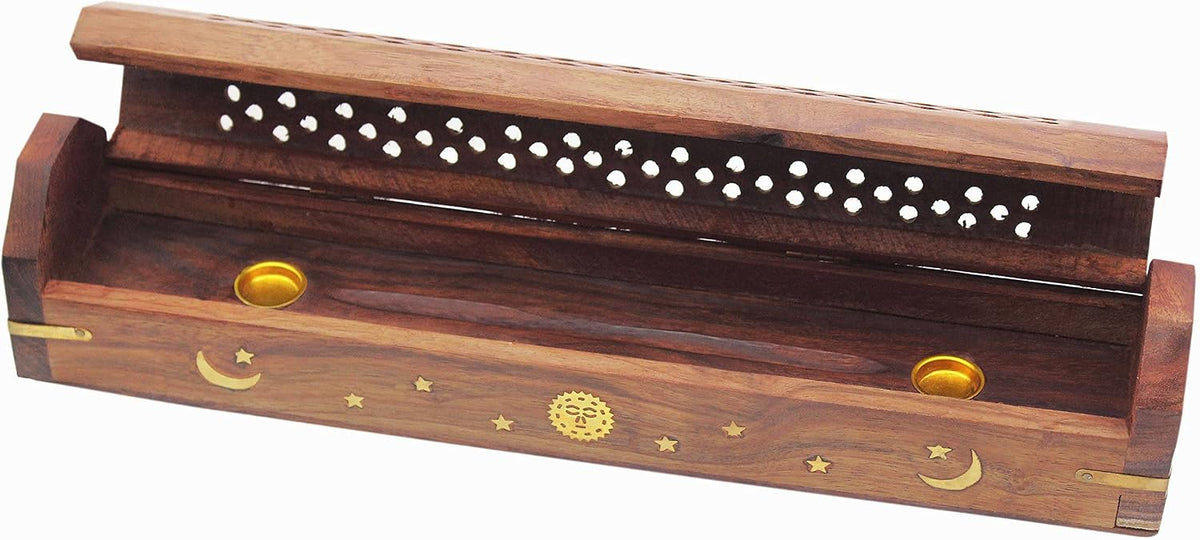 Sheesham Wood Incense Burner Holder - Set of 2 Incense Burners