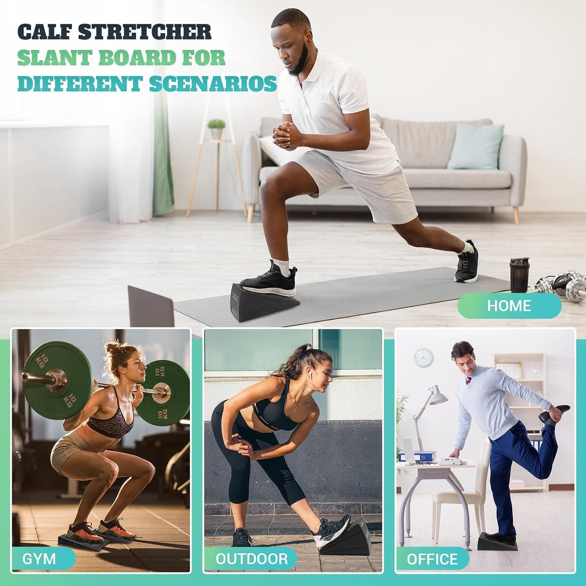 Squat Wedge Block, 960 LBS Weight Capacity, Slant Board for Calf Stretching