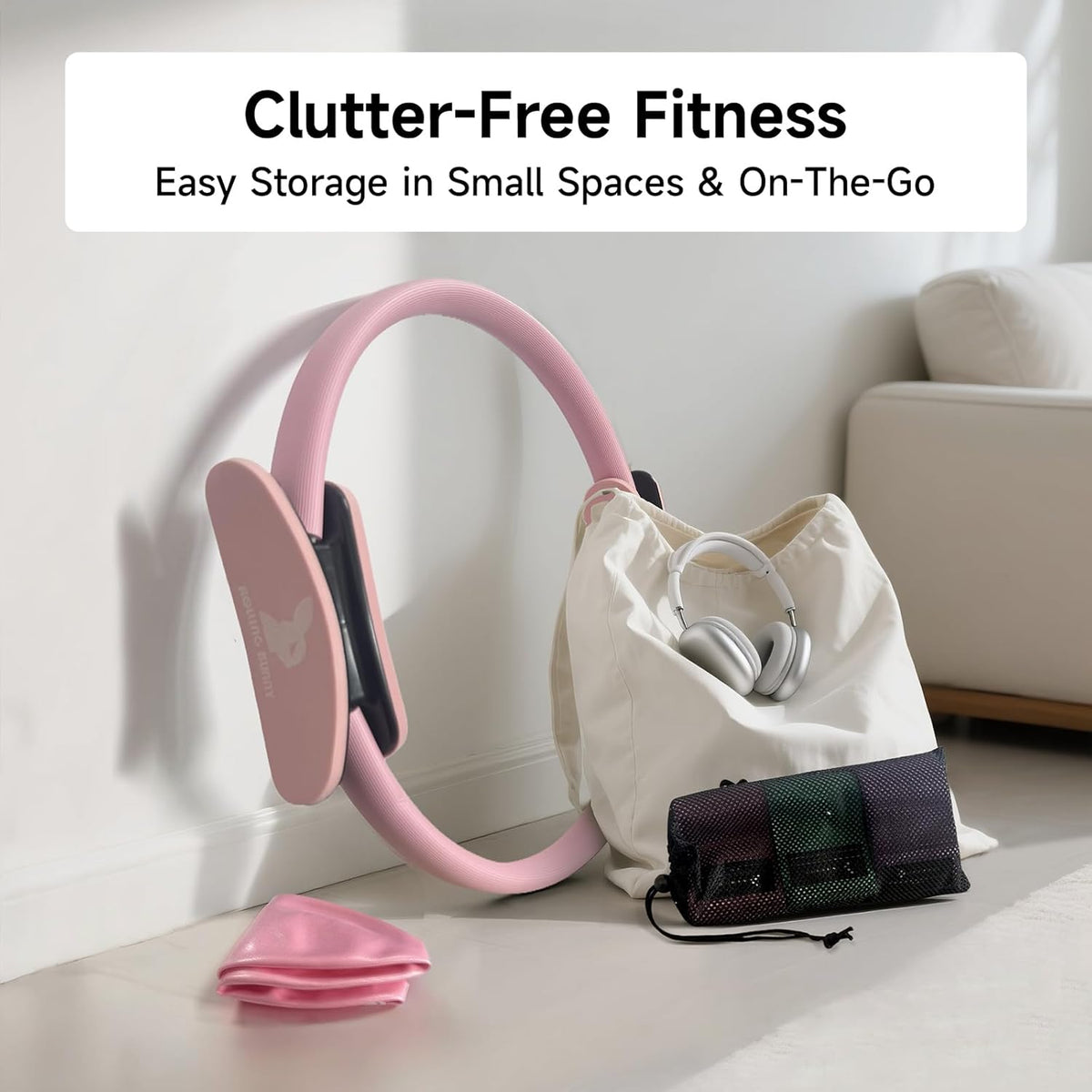 Yoga Mat Towel 72"x25" (2 Pack Pink) & Home Pilates Kit