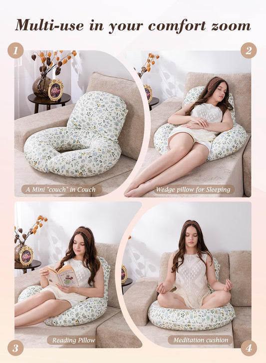 Wedge Pillow Set for Sleeping and After Surgery, Use for Acid Reflux, Reading and Relaxing, Headboard Pillow for Sitting in Bed