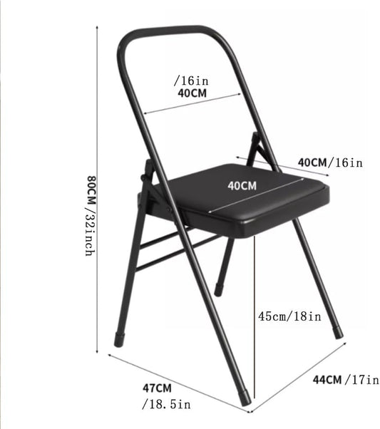 Foldable Yoga Chair for Iyengar & Pilates, Portable Backless Fitness Stool with PU Surface, Ideal for Women's Gifts – Brown Color, Lightweight & Durable Design