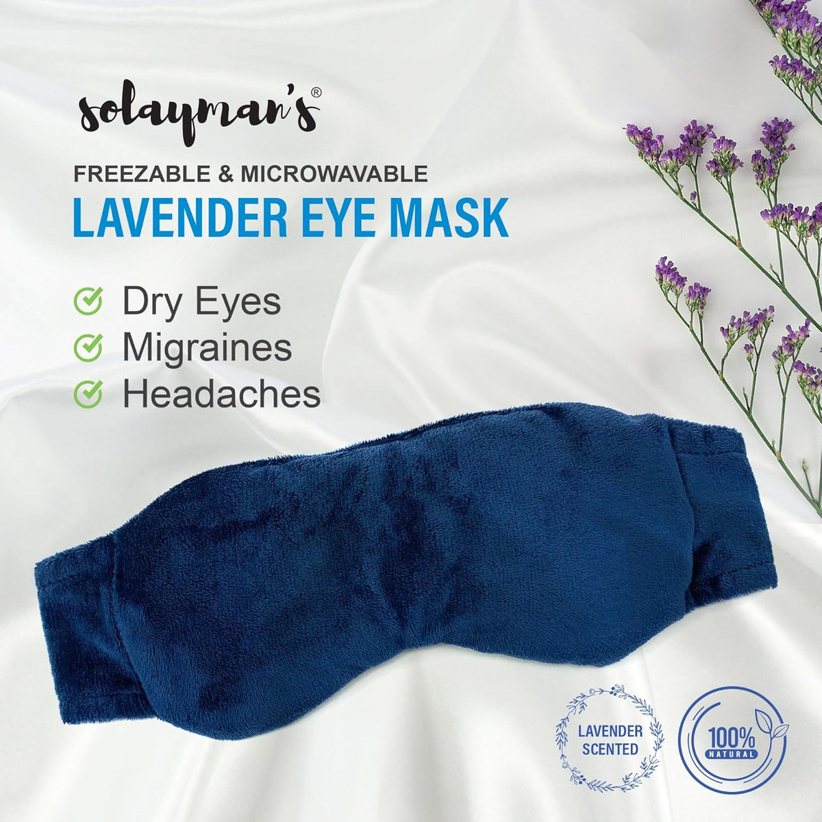 Weighted Lavender Eye Mask for Sleeping, Relaxation, Meditation & Self-Care – Aromatherapy Lavender Eye Pillow – Calming Spa Gift for Women, Men, Mom, Dad