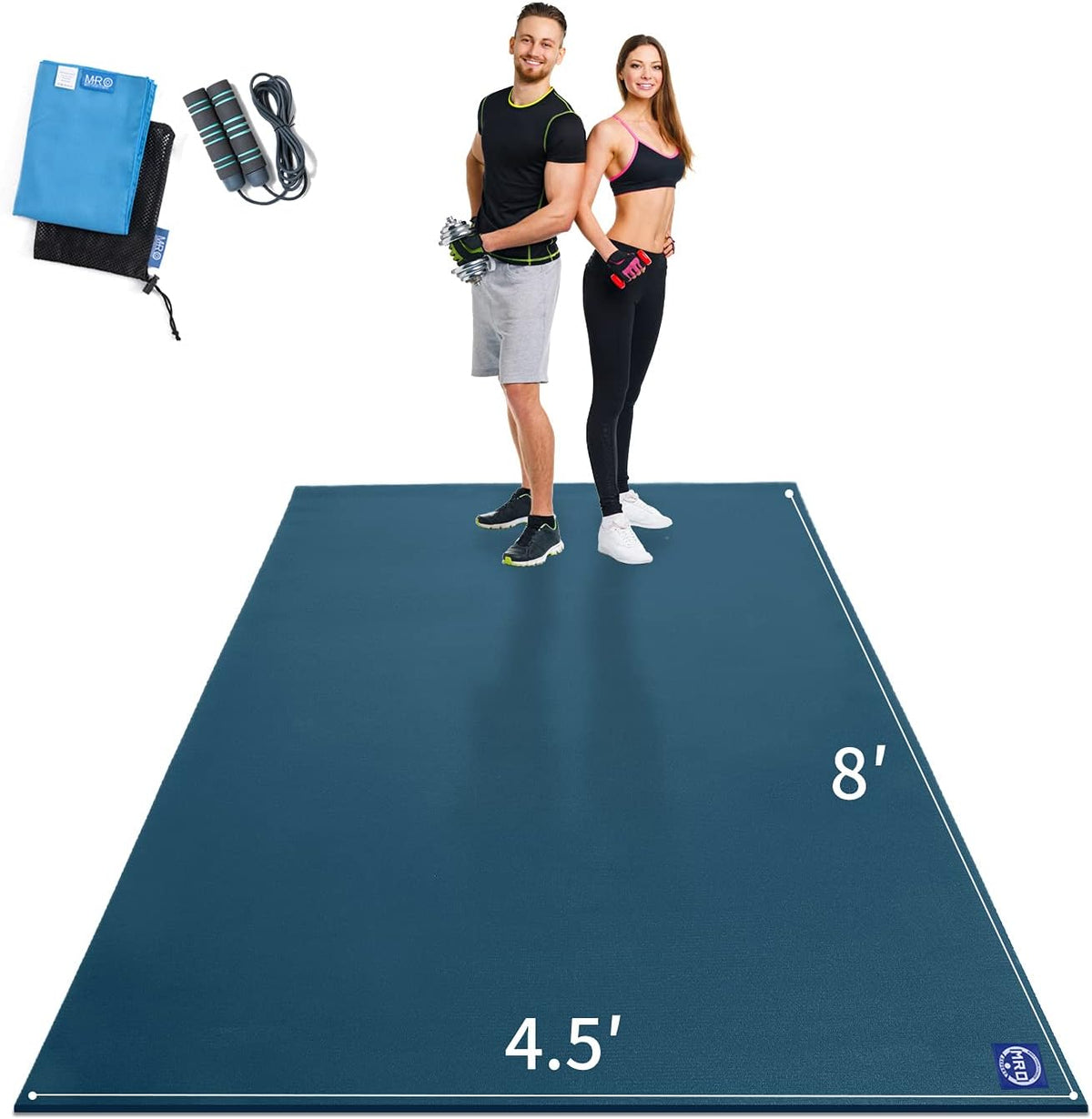 Extra Large Exercise Mat 8'x4.5'/7'x4.5'/6'x4.5'(7mm)