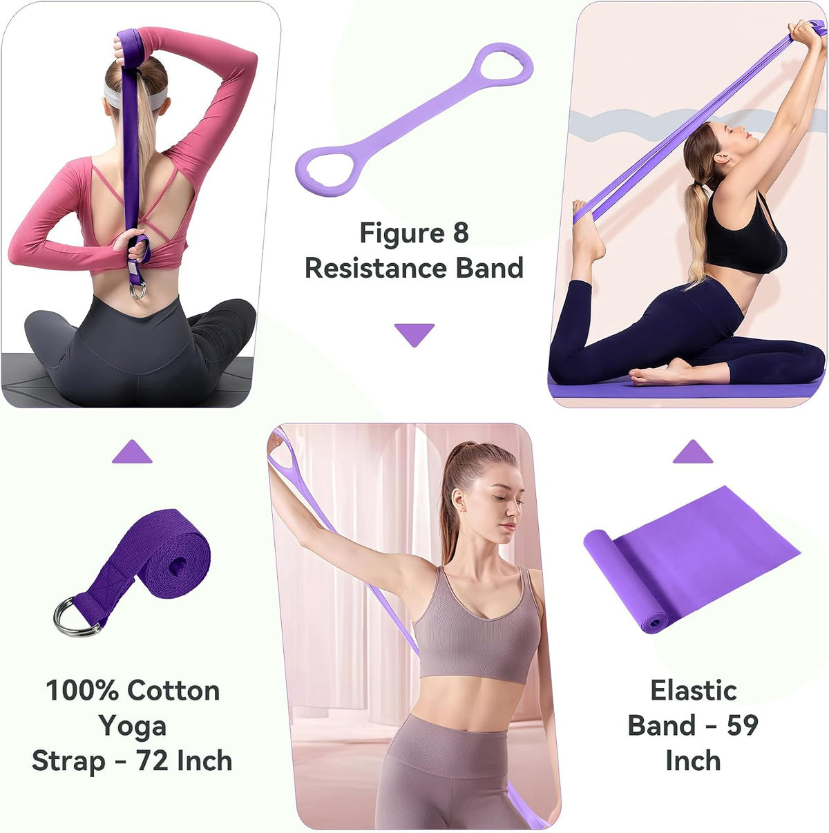 Pilates Ring Kit 12 PCS for Women, Home Workout Equipment with Magic Circle, Mini Exercise Ball, Resistance Bands, Massage Lacrosse, Yoga Strap, Full-Body Fitness Set for Toning & Gift