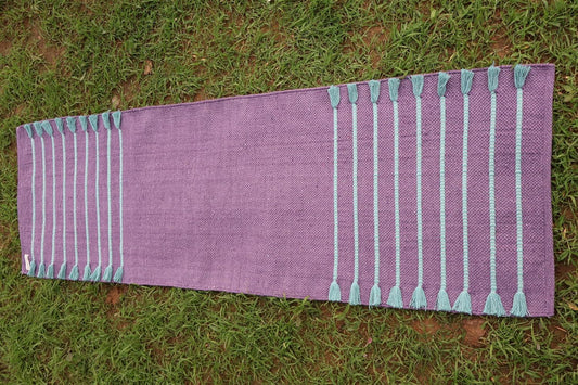 Cotton Organic Yoga Mat - Eco-Friendly Hand-Woven Rug - Handloom Foldable Yoga Mat for Everyday Fitness Maditation Rug - (24”x72”)