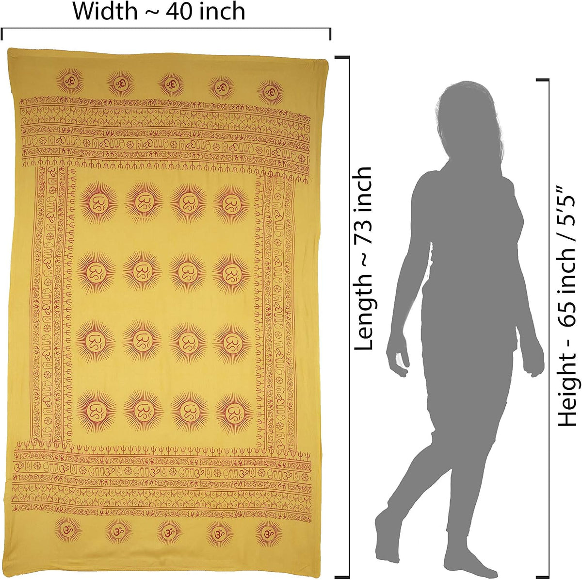 Yoga Scarf Meditation Shawl Large Wrap Hindu Prayer Stole OM print