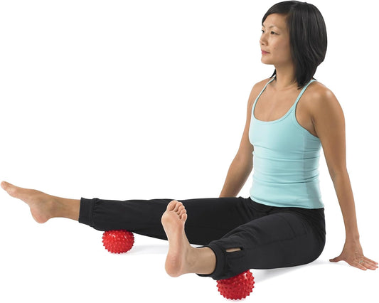 Franklin Method Easy Grip Ball Set – Soft, Bumpy Surface, Red, 4" Pair
